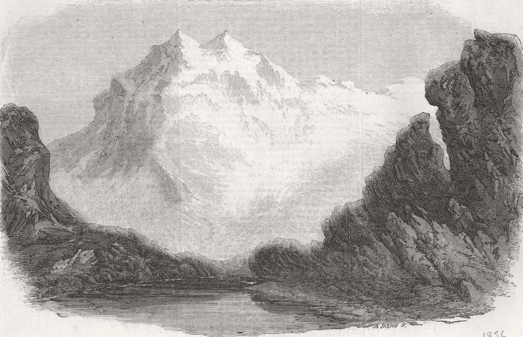 SWITZERLAND. Dufourspitze 1856 old antique vintage print picture
